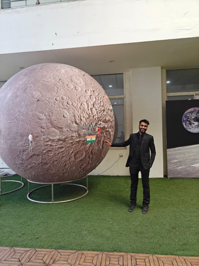 FLYQ team at ISRO Chandrayaan exhibit